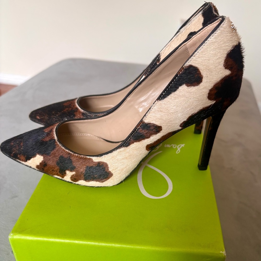 Sam Edelman Hazel Brown Brahma Calf Hair Pumps 5